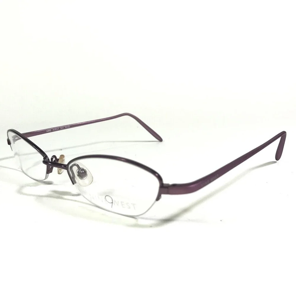 Nine West Petite Eyeglasses Frames 321 W39 Purple Cat Eye Half Rim 49-19-135